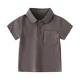 thumbnail image 1 of B91xZ T-Shirts Graphiques pour Garçons 2024 Polo à Manches Courtes, Café 5-6 Ans, 1 of 5