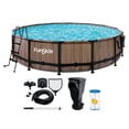 thumbnail image 1 of Funsicle 14ft x 42in Round Oasis Designer Above Ground Pool, Natural Teak with SkimmerPlus Filter Pump, Age 6 & up, 1 of 6