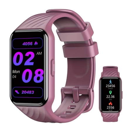 General Fitness Tracker Watch Monitor, 1.47" Touch Screen Smartwatch With Pedometer Calorie Stopwatch For Women Men For IPhone/Android, Purple
