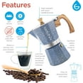 thumbnail image 3 of GROSCHE MILANO STONE Stovetop Espresso Maker, Moka Pot, 9 Espresso Cups, Indigo Blue, 3 of 9