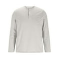 thumbnail image 3 of GuangCheng Mens Henley Shirts,Long Sleeve Casual Tee,with Chest Pockets,Comfort,Loose Fit,Pullover Tops,Beige,Size 2XL, 3 of 5