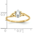 thumbnail image 2 of 14K Yellow Gold White Topaz Birthstone Ring (Size 7) Made In India xbr133, 2 of 5