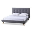 thumbnail image 1 of Baxton Studio Jonesy Style Scandinave Milieu du Siècle Lit Plateforme Rembourré en Tissu, Grand Lit, Gris'), 1 of 5