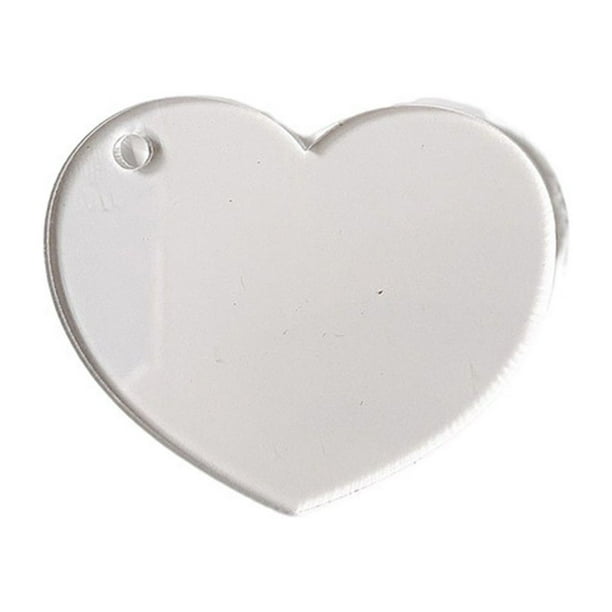 Cateissary 30 piezas de colgantes de acrílico transparente para llavero, colgador de placa transparente, llavero DIY, adorno colgante, Artesanía Corazón