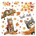 thumbnail image 5 of Fall Window Clings, Fall Leaves Wall Stickers & Watercolor Cats, Pumpkin Autumn Window Clings Set, Peel and Stick Removable Falls Wall Stickers Decals for Home, Living Room Glass Door Halloween, 5 of 5