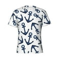 thumbnail image 3 of Naloa Navy Blue Anchors Men's T-Shirt Sport T-shirt Men's Basic Tee Casual Men's Shirt, Round Neck, Short Sleeves -, 3 of 5