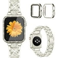 thumbnail image 1 of REQO Compatible for Apple Watch Band with Screen Protector Case, Jewelry Replacement Bands 46mm 45mm 44mm 42mm 41mm 40 mm 38mm 2 Pack Protective Cover for iWatch Series 10/9/8/7/6/5/4/3/2/1/SE Women, 1 of 6