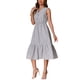 thumbnail image 4 of INSPIRE CHIC Vestido de Camisa Midi Sin Mangas con Botones y Pliegues de Rayas para Mujer, XL, Negro, 4 of 5