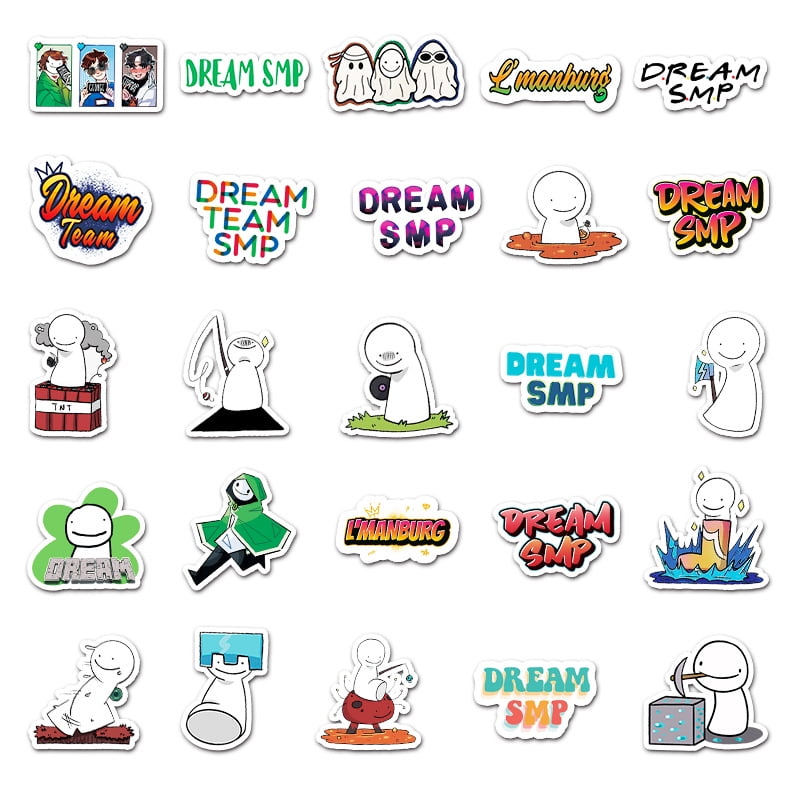 50pcs dream smp stickers aesthetic cartoon anime graffiti suitcase waterproof not specified walmart com