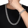 thumbnail image 4 of FEEL STYLE Unisex Zircon Cuban Chain Bracelet for Men Women Hip Hop Jewelry 13MM 7", 4 of 5