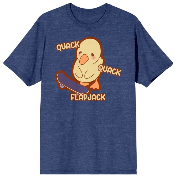 Honk Honk Am Meme Skateboarding Duck Quack, Quack Flapjack Navy Blue Graphic Tee-XL