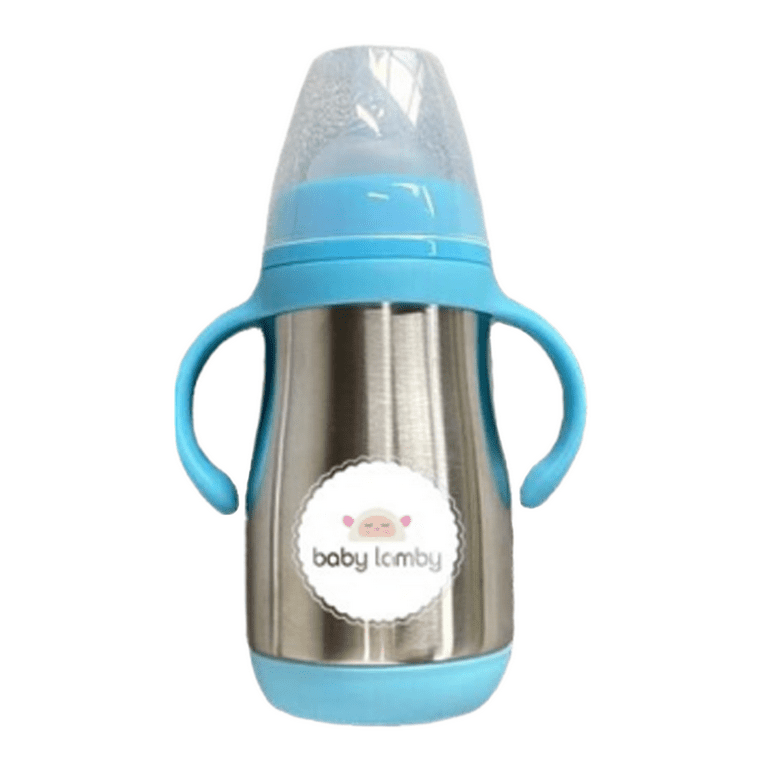 Baby Lamby Enviro-Safe Dual Insulation Stainless Steel Baby Bottles, Blue