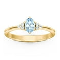 thumbnail image 2 of Birthstone Oval Ring with Shoulder Accents - Aquamarine (March), 2 of 5