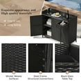 thumbnail image 3 of Harper & Bright Designs Wicker Outdoor Island with Tempered Glass Desktop, Weather-proof Rattan Bar Table with Storage Cabinet and Adjustable Shelf & Drawer, Black Brown, 3 of 13