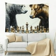 thumbnail image 5 of ZFLMY Bear Chess Board Bull Decorations for Dorm 100% Polyester Tapestry Wall Hanging Living Room Bedroom Decoration 60x40in, 5 of 7