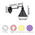 thumbnail image 4 of FSLiving Rechargeable Battery Operated Wall Sconce Dimmable Wireless Convenient Lamp Vintage Style Adjustable Angle Wall Lamp Nightstand Lamp Corner Accent Lighting for Office - Set of 2, 4 of 7