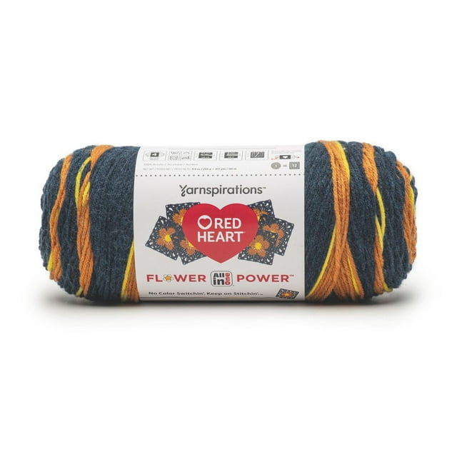 Red Heart® All In One Flower Power™ Fil acrylique peigné n° 4 (moyen), 8,8 oz/250 g, 417 yards