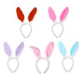 thumbnail image 4 of 5 Pcs Rabbit Ear Hairhoops Plush Hairhoops Bunny Ear Headwear(Random Color), 4 of 8