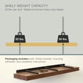 thumbnail image 4 of UltraShelf Solid Wood Floating Shelf for Wall Decor, Walnut, 18" Long x 8" Deep, 4 of 6