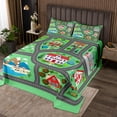 thumbnail image 2 of Erosebridal House Street Coverlet Set King, Traffic Lines Bedding Set, Cartoon Map Decor 3 Pieces, 2 of 5