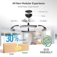 thumbnail image 3 of AIDEL 20" Ceiling Fan with Light, Flush Mount Low Profile, Smart App & Remote Control, Reversible DC Motor, Dimmable LED, Black, 3 of 10