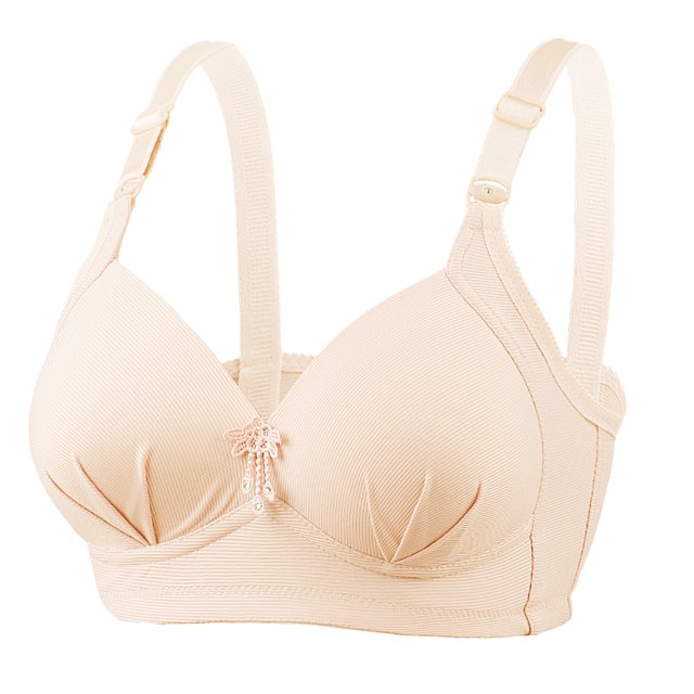 Ropa interior transpirable de algodón con anillo de acero para mujer, tamaño Plue, copa completa ajustable, sin anillo de acero Fridja nalpqowj6614