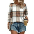 thumbnail image 3 of Ronuti Womens 3/4 Sleeve Tops Ladies Blouses Crew Neck T Shirts for Women Loose Fit Tunic Tops, 3 of 9