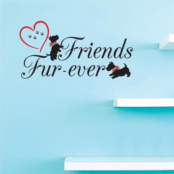 Custom Decals Friends Fur-ever Wall Art Size: 14 Inches x 28 Inches Color: Multi
