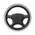 thumbnail image 3 of Elastic Steering Wheel Cover, Rose Flowers Blue a Stretch Thickening Car Steering Wheel Cover Women Men, Steering Wheel Protector Universal 15 in, 3 of 7