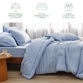 thumbnail image 7 of Twin Size Comforter Sets - Bed in a Bag Twin 5 Piece Stripes Seersucker Bedding Set, Soft Lightweight Down Alternative Comforter Twin Bed Set(Light Blue,Twin 68 x 88 inch), 7 of 7