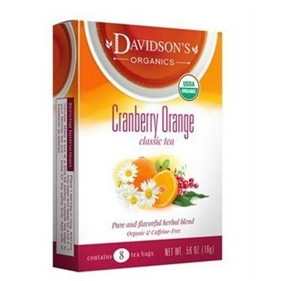 Davidsons Organics 1128 Single Serve Cranberry Orange Tea - 100 Count