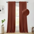 thumbnail image 7 of 100% Blackout Curtains 2 Panels Set, Thermal Insulated Linen Textured Blackout Drape for Bedroom, Back Tab/Rod Pocket Curtains,Terracotta W50"×L63", 7 of 7