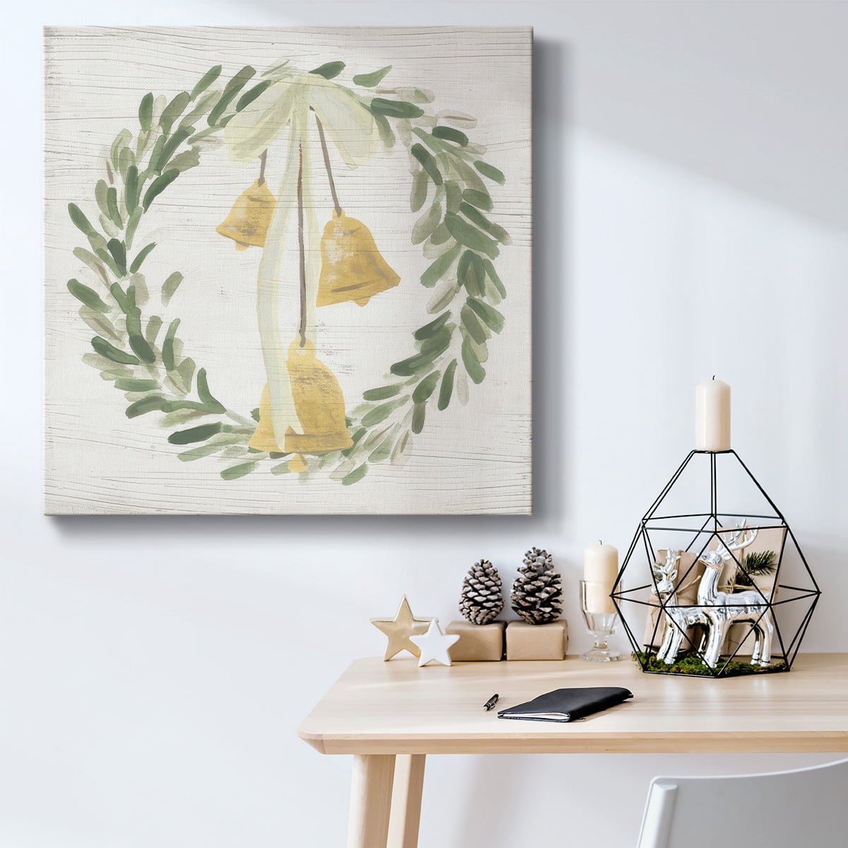 Weathered Aspen Wreath I- Gallery Wrapped Canvas