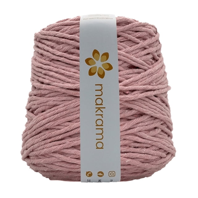 Hilaza Algodón 4mm Makrama 1kg Rosa Claro