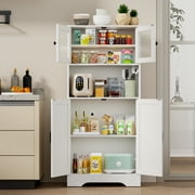 Behost Kitchen Pantry Cabinet with Doors, Storage Shelf for Home, White