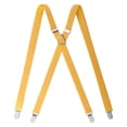 thumbnail image 1 of TOPTIE Men's Solid Suspenders Elastic 3/4 Inch X Back Adjustable Suspenders-Yellow, 1 of 7