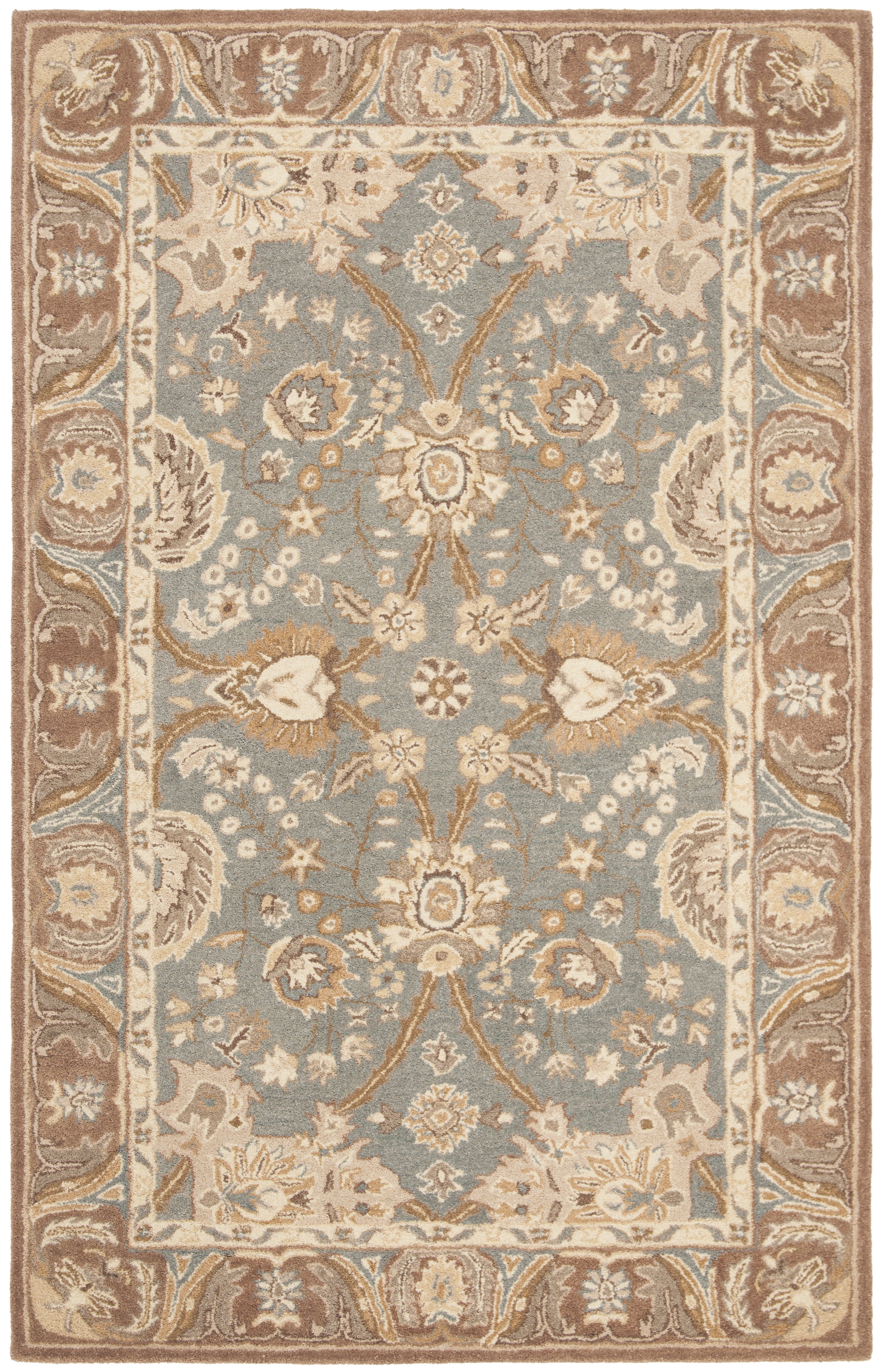 SAFAVIEH Anatolia Sharon Floral Area Rug, Teal/Camel, 5' x 8'
