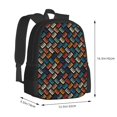 thumbnail image 3 of Vsdgher Retro Tape Print Backpack for Women Men School Bookbag with Laptop Compartment for College Work Travel, Simple Fashion Casual Daypack, Fit 15" Laptop, 3 of 8