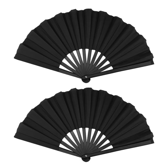 2 Pieces 13" Black Boots on the Ground Hand Fan, Large Foldable Popping Clacking Fan for Line Dancing, Handheld Rave Decorations for Men Women Festival Performance Show Party Wedding