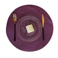 thumbnail image 1 of Mosiee Round Braided Placemats Woven Table Mats For Christmas Dining Washable, 1 of 5