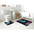thumbnail image 4 of Xecao Rex Dinosaur With Sunglasses 2-Piece Vintage Seamless Anti-Skid Mat Set, featuring a stylish pattern for a safe and elegant toilet rug experience, 4 of 6