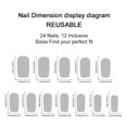 thumbnail image 4 of 24 pieces set of medium square false nails designed with green daisy pattern, perfect for summer parties, dances and daily wear Press on nails, removable and reusable, 4 of 5