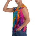 thumbnail image 3 of Balery Vibrant Parrot Splash Art Camisetas sin mangas para hombre, absorbe la humedad y protege contra el mal olor.-XX-Large, 3 of 7