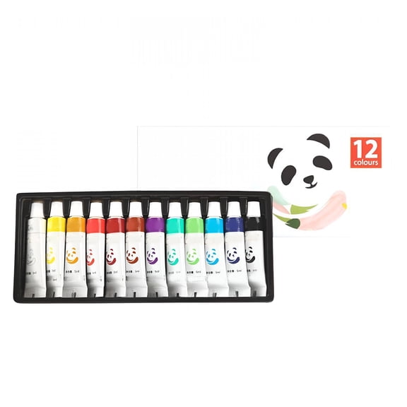 CCOCC 12 Color Watercolor Gouache Paint Set Complete Art Kit for Beginners Kids Portable Washable Paints Easy Use Expression 12Pcs