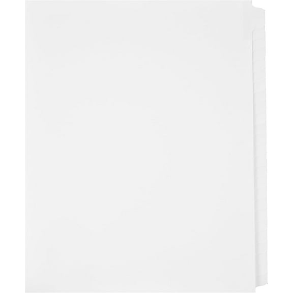 Exhibitindexes® Blank Side 1/25th Cut Write on White Laminated Tabs Standard Letter-Size, Collated Legal Dividers 25-Tab Set – Made in The US