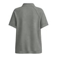 thumbnail image 6 of Women's Short Sleeve Sweatshirt Half Snap Button Stand Collar Relaxed Fit Casual Summer Pullover Vacation Outfits 2026, 6 of 9