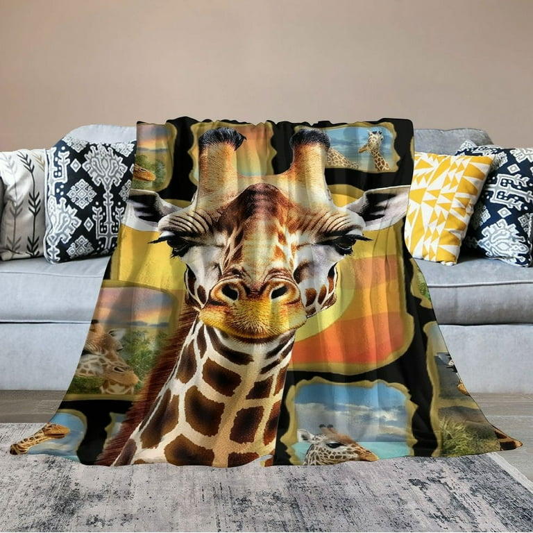 FUMJ Cute Funny Giraffe Blanket Giraffe Gifts Blanket Throw Blankets for Women Girls Gifts for Giraffe Lovers Soft Warm Cozy Plush Giraffe Blanket for Bed Couch Sofa Walmart