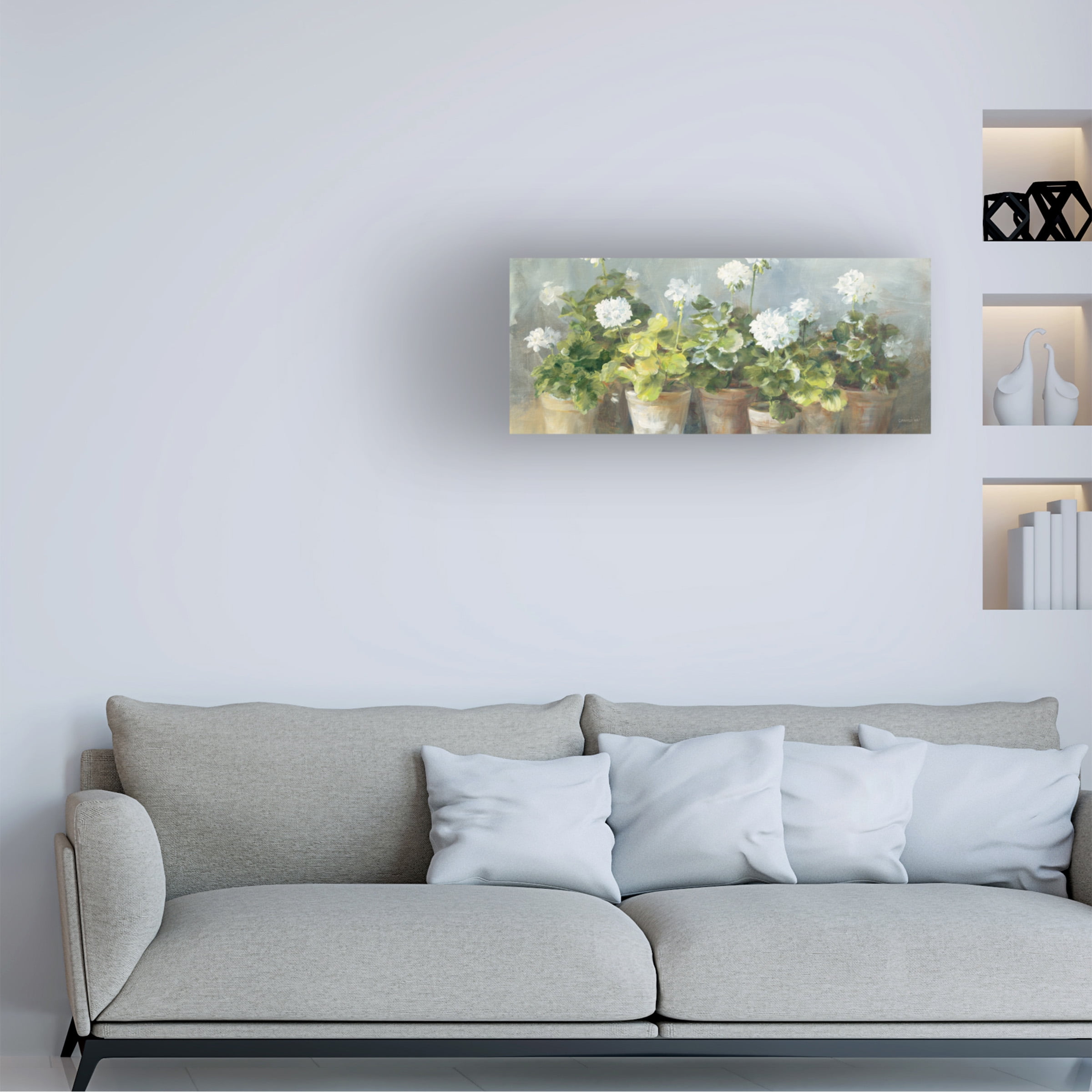 Danhui Nai 'White Geraniums V2' Canvas Art