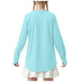thumbnail image 4 of Yindaity Kids Long Sleeve Shirts for Girls Girls' Long Sleeve Tees Cotton Tagless Crew Neck Soft Cotton T Shirts(Blue,11-12 Years), 4 of 7