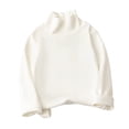 thumbnail image 5 of larppty Boys Girls Soft Long Sleeve Turtleneck Shirts Solid Color Autumn T-Shirt for Kids(White,7-8 Years), 5 of 5